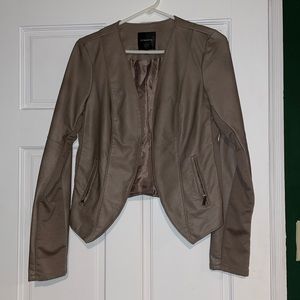 Camel brown fake leather jacket